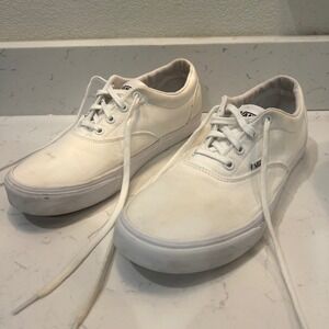 Vans Era‎ Women's Size 9.5 White Canvas Low Top Skate Sneakers Shoes Y2K